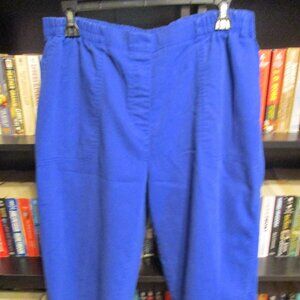 Pre-Owned Alison Daley Cobalt Blue Capris (Elastic Waist, Pockets, Adj Hem Ties)